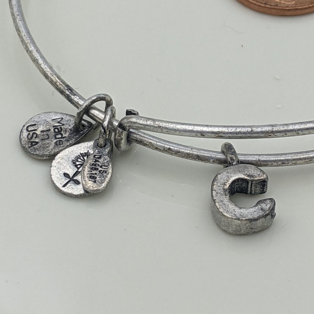 Alex And Ani Rafaleian Silver Initial C Bracelet - image 4